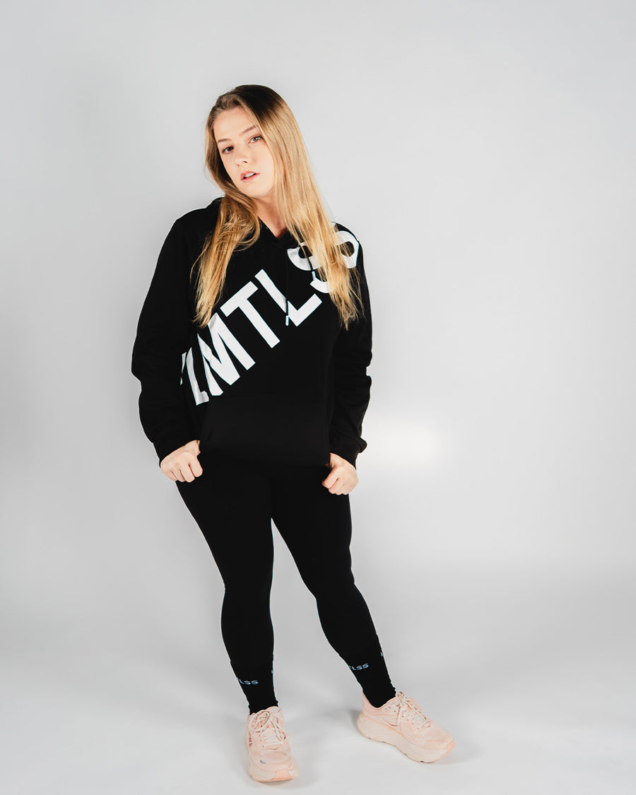 LMTLSS Essential Hoodie Vol. 1 in black with diagonal front print